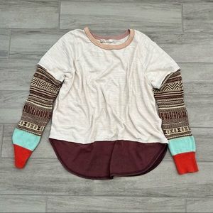 We The Free Free People Jordan Mix Knit Tee in Fun Time Combo